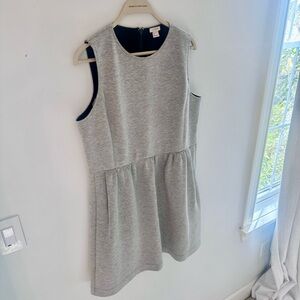 NWOT J. CREW grey sleeveless sweatshirt dress with pockets XL